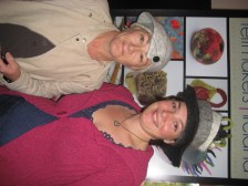 Louise & Gabi wearing the beautiful hats 