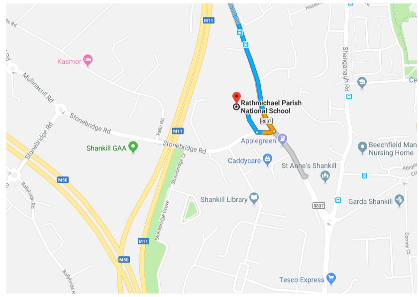 RATHMICHEAL coi NATIONAL SCHOOL MAP