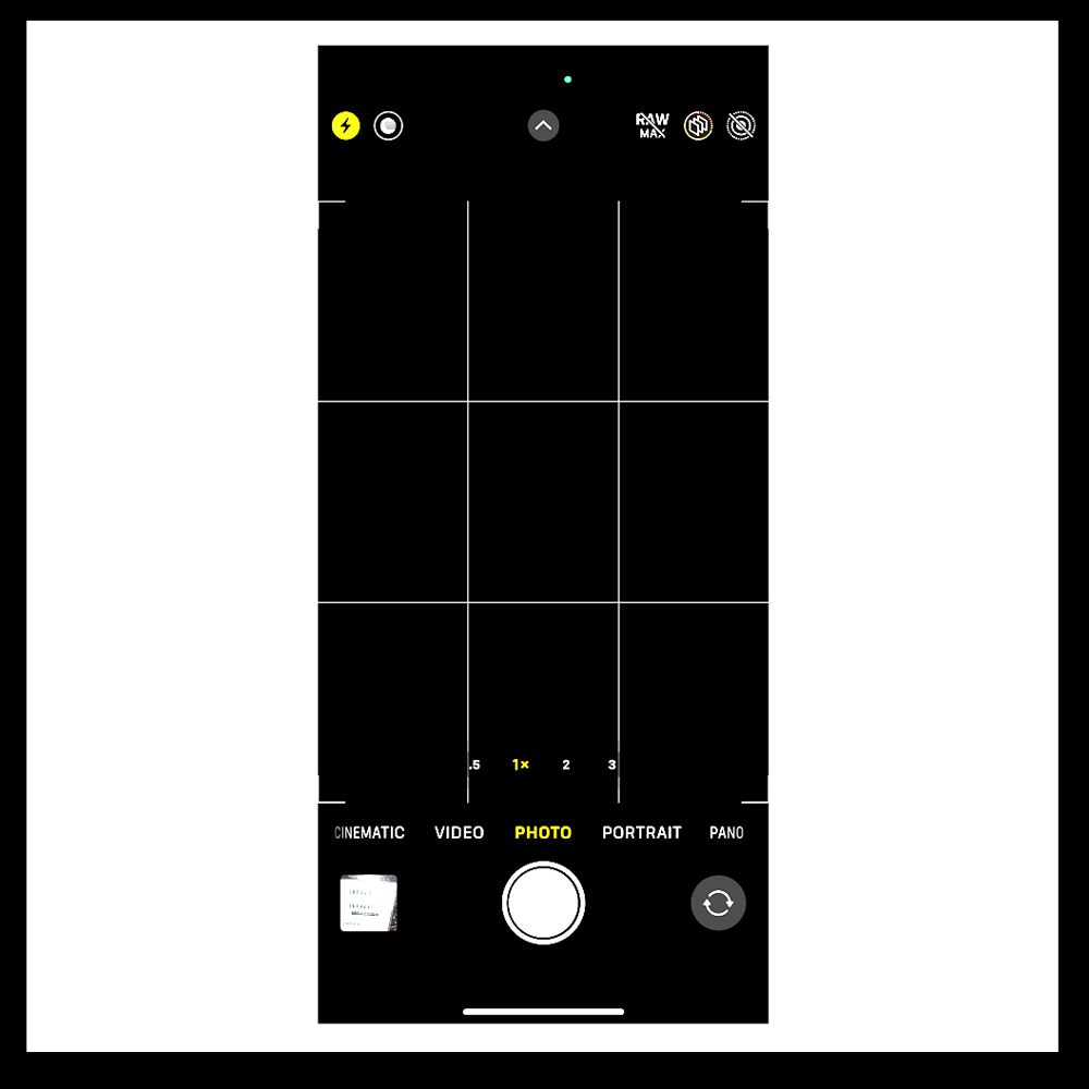 Screenshot of iphone grid for photography.