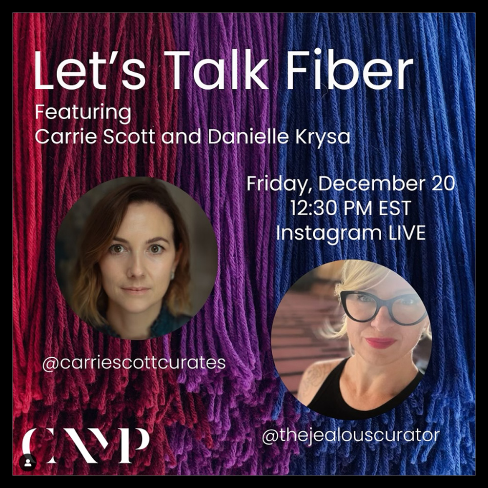 Let's Talk Fiber - Instagram Live on Friday, the 20th of December at 5:30 PM, Irish Time.
With Carrie Scott and Danielle Krysa.