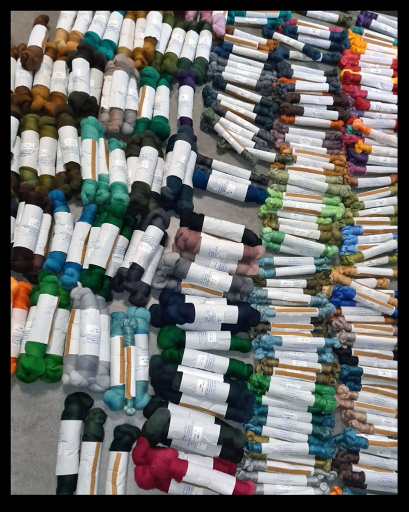 Image of wool and wool & silk fibre that LeikoFelt sells and will provide at the AGM for members to purchase.