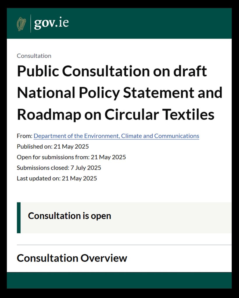 Policy Consultation on draft National Policy Statement and Roadmap on Circular Textiles