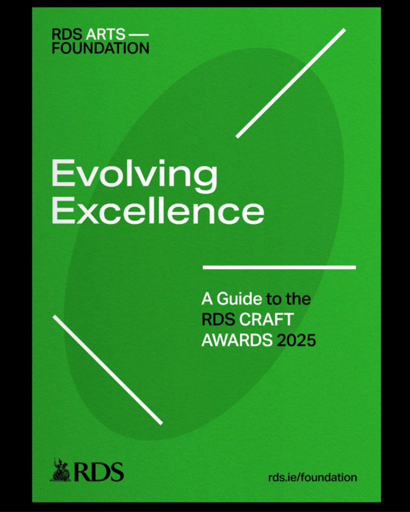 Image from ISSU interactive catalogue - A Guide to the RDS Craft Awards 2025 - on a green background.