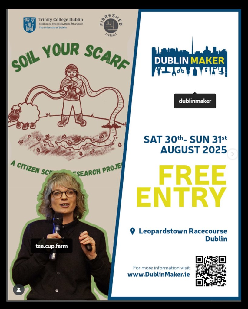 Poster for Soil Your Scarf at Dublin Maker - Saturday and Sunday.