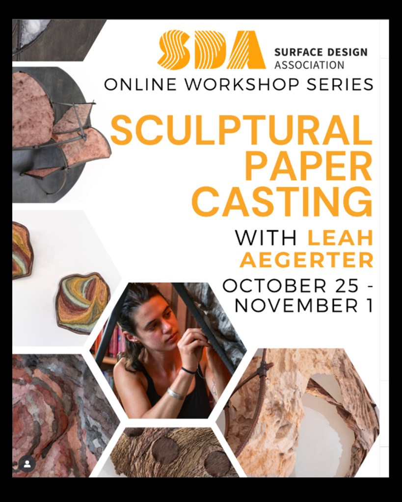 SDA's poster for Sculptural Paper Castsing with Leah Aegerter